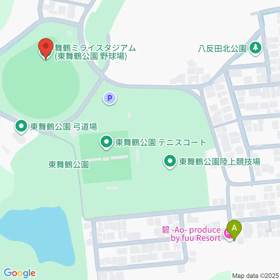 舞鶴ミライスタジアム周辺のホテル一覧地図