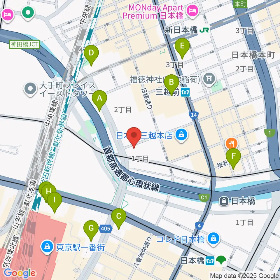 貨幣博物館周辺のホテル一覧地図