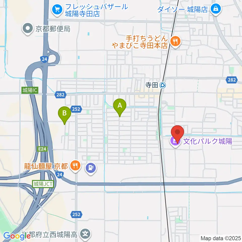 城陽市歴史民俗資料館周辺のホテル一覧地図