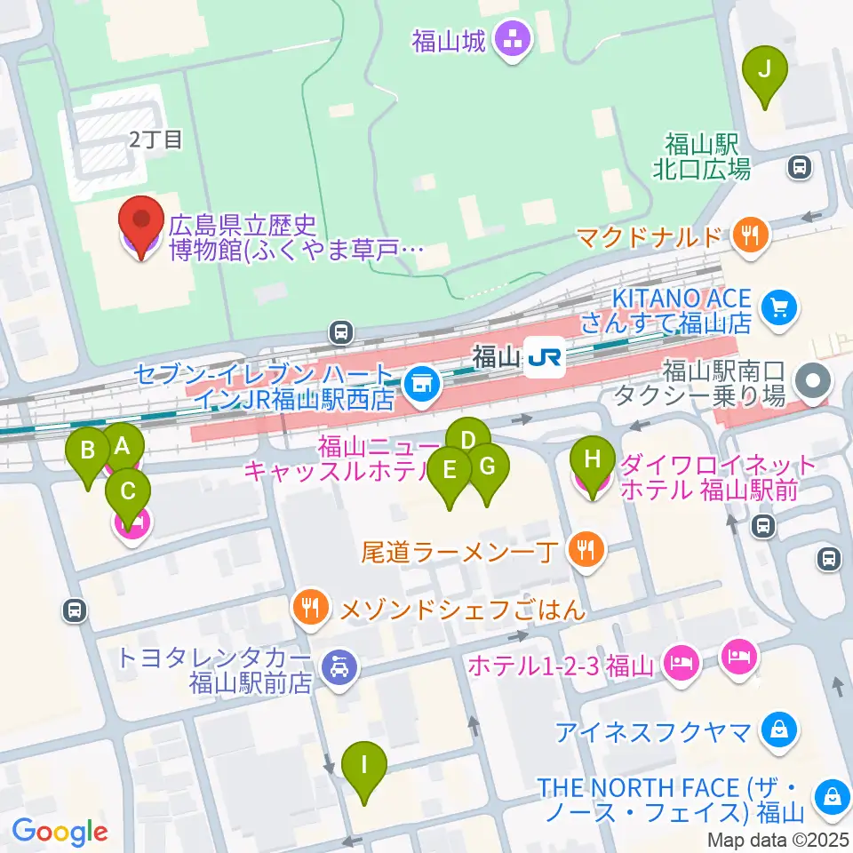 広島県立歴史博物館周辺のホテル一覧地図