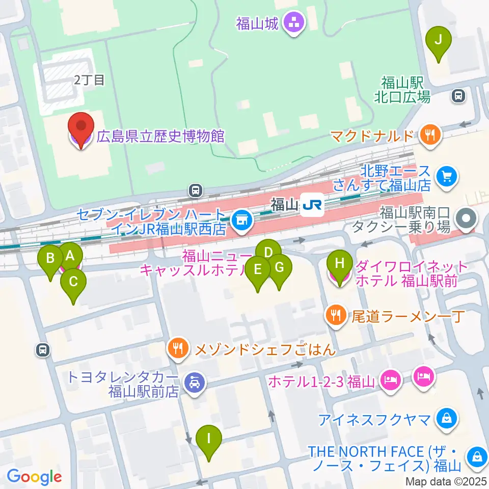 広島県立歴史博物館周辺のホテル一覧地図