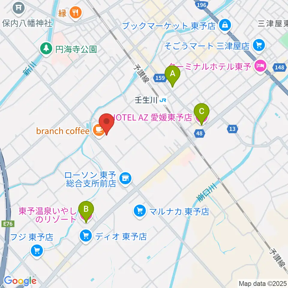 西条市立東予郷土館周辺のホテル一覧地図