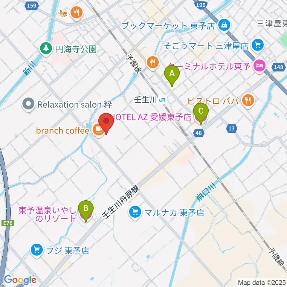 西条市立東予郷土館周辺のホテル一覧地図