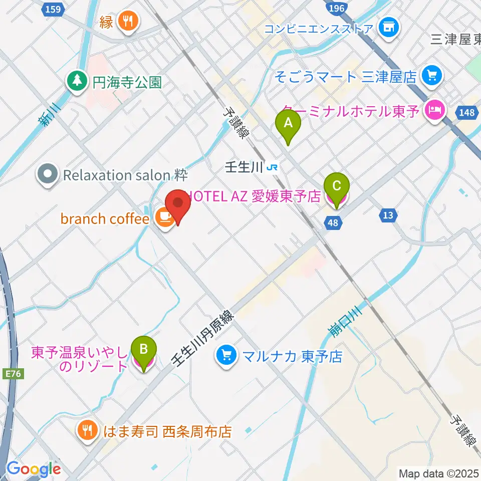 西条市立東予郷土館周辺のホテル一覧地図