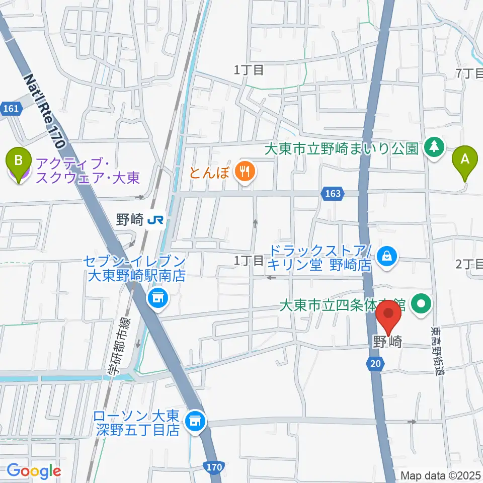 大東市立歴史民俗資料館周辺のホテル一覧地図