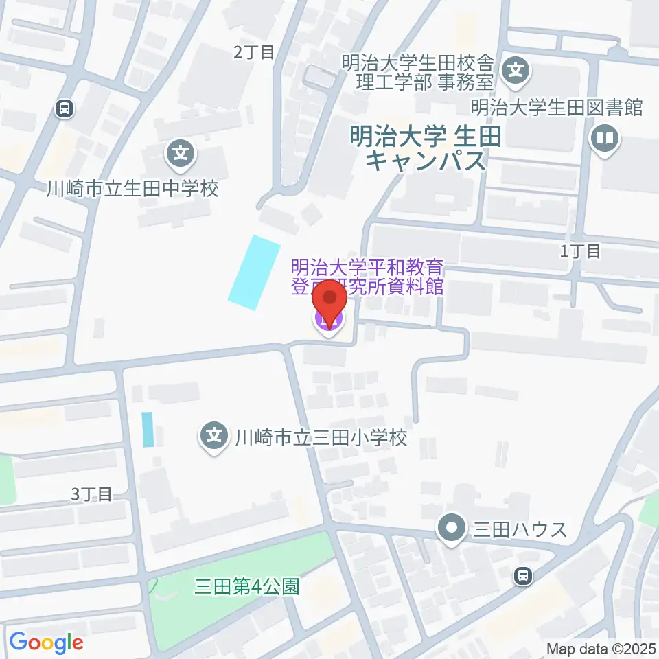 明治大学平和教育登戸研究所資料館周辺のホテル一覧地図