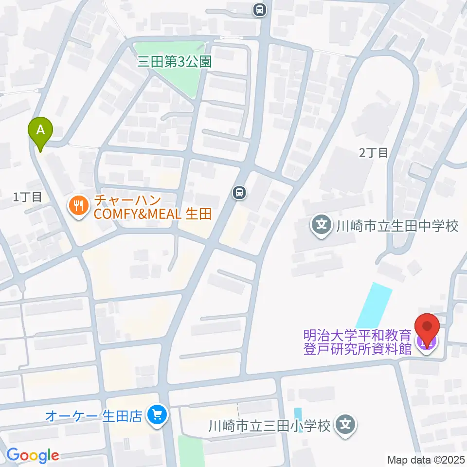 明治大学平和教育登戸研究所資料館周辺のホテル一覧地図