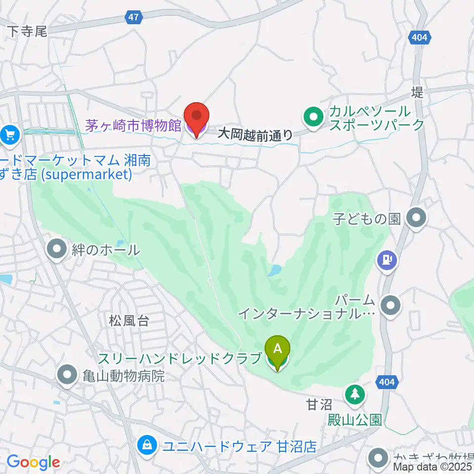 茅ヶ崎市博物館周辺のホテル一覧地図