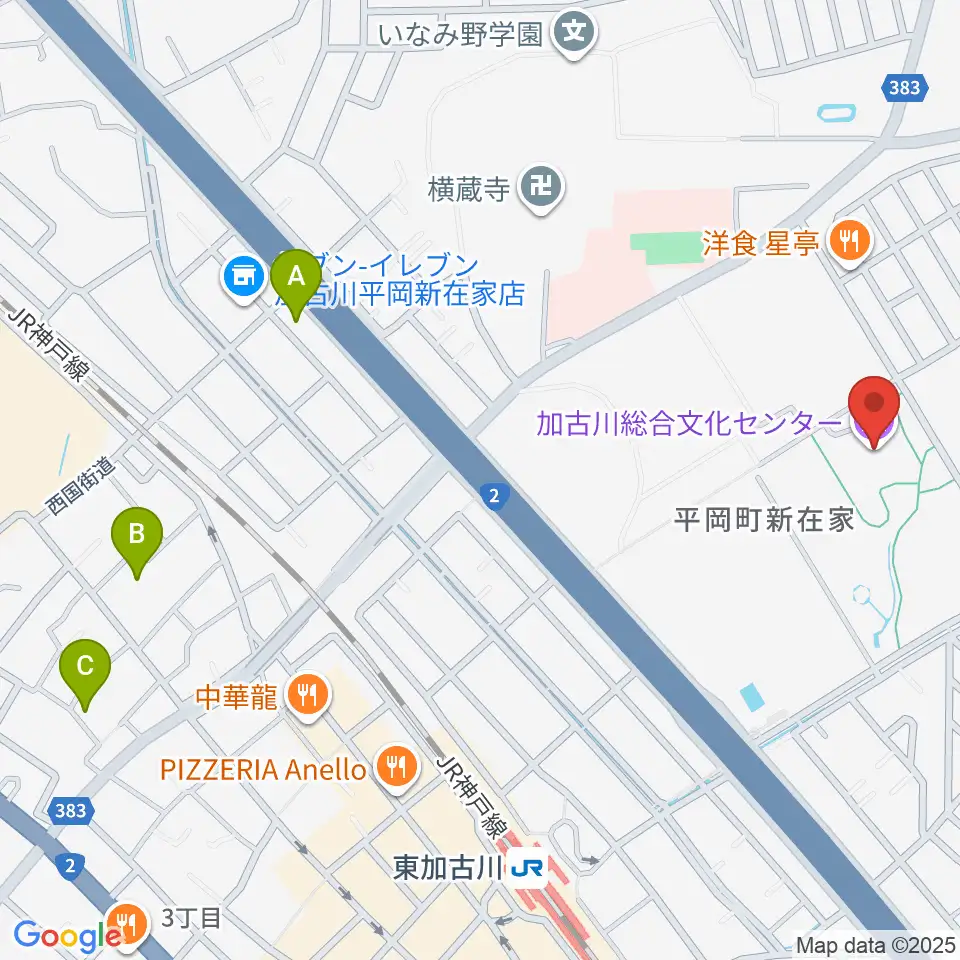 加古川総合文化センター周辺のホテル一覧地図