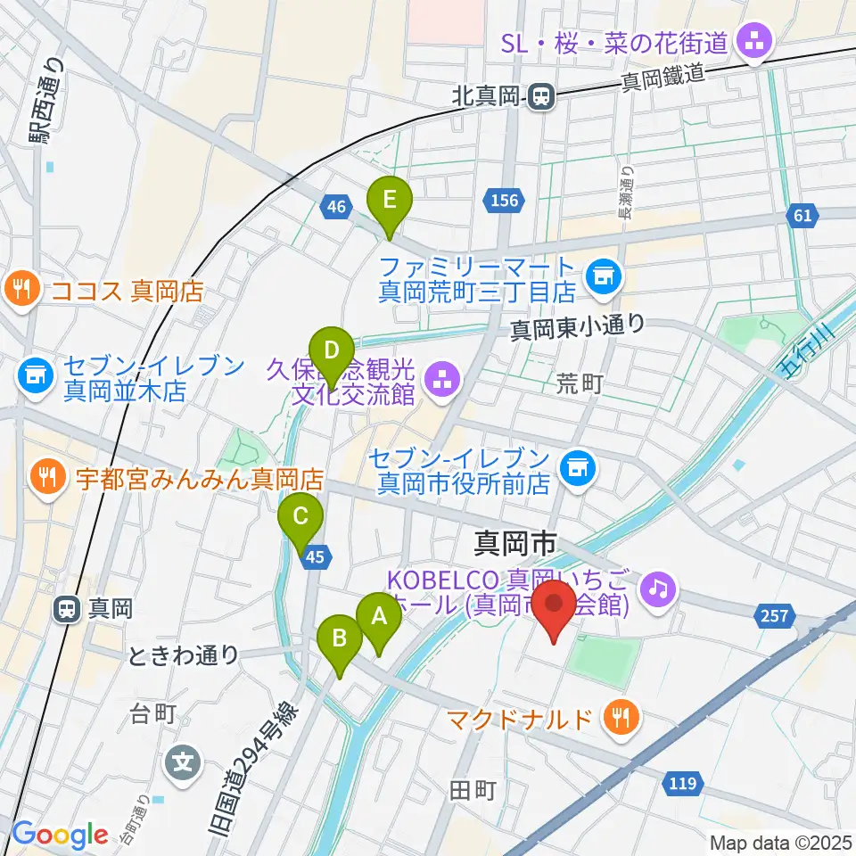 真岡トクシン総合体育館周辺のホテル一覧地図
