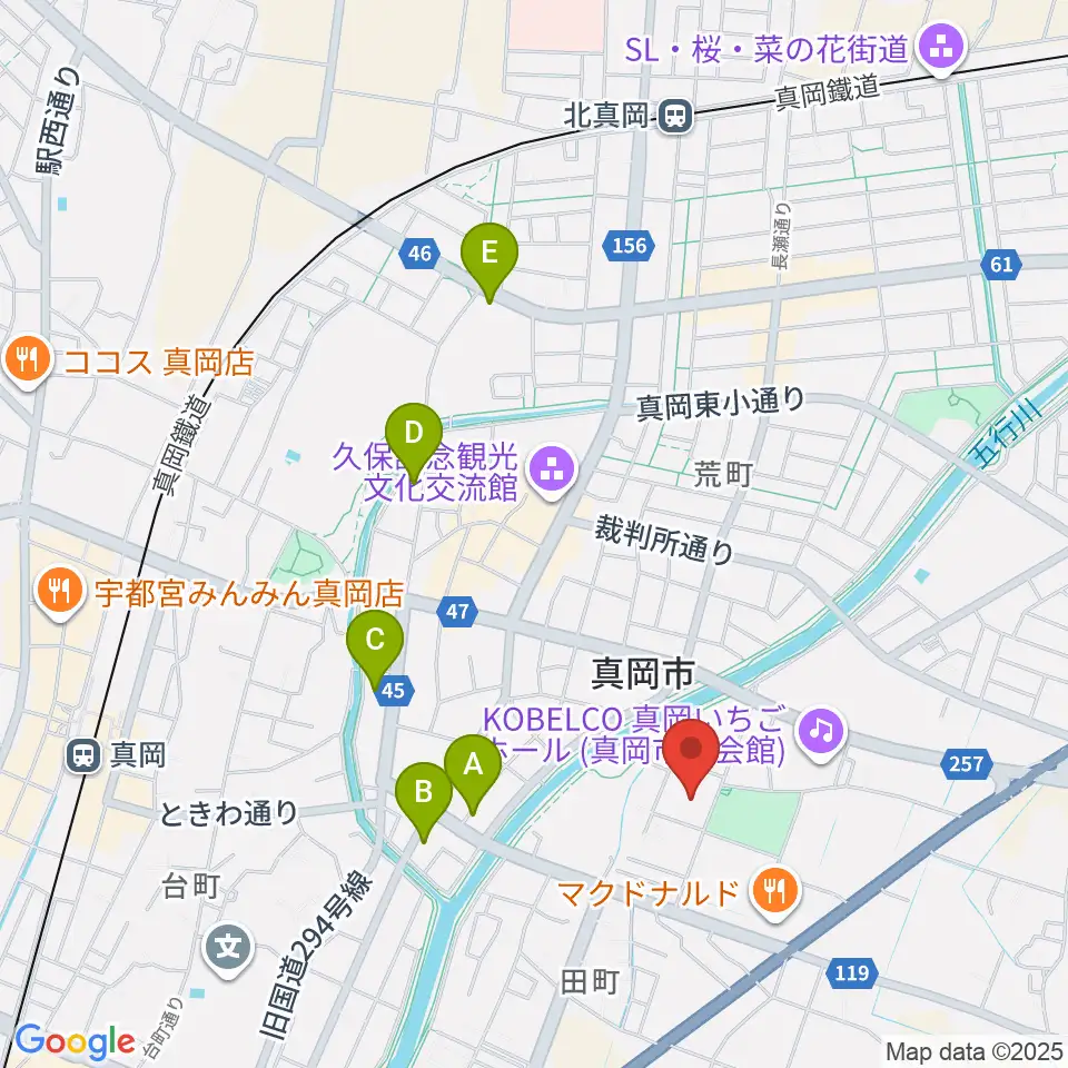 真岡トクシン総合体育館周辺のホテル一覧地図