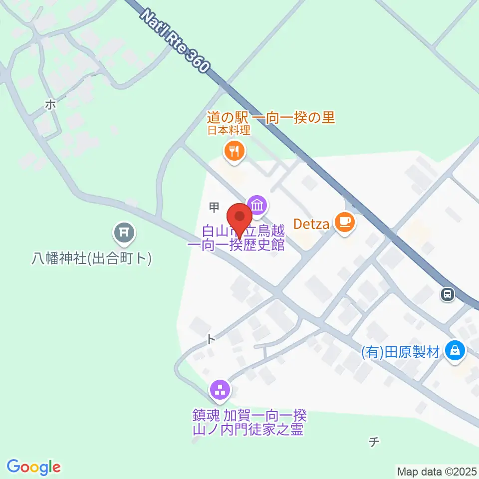白山市立鳥越一向一揆歴史館周辺のホテル一覧地図