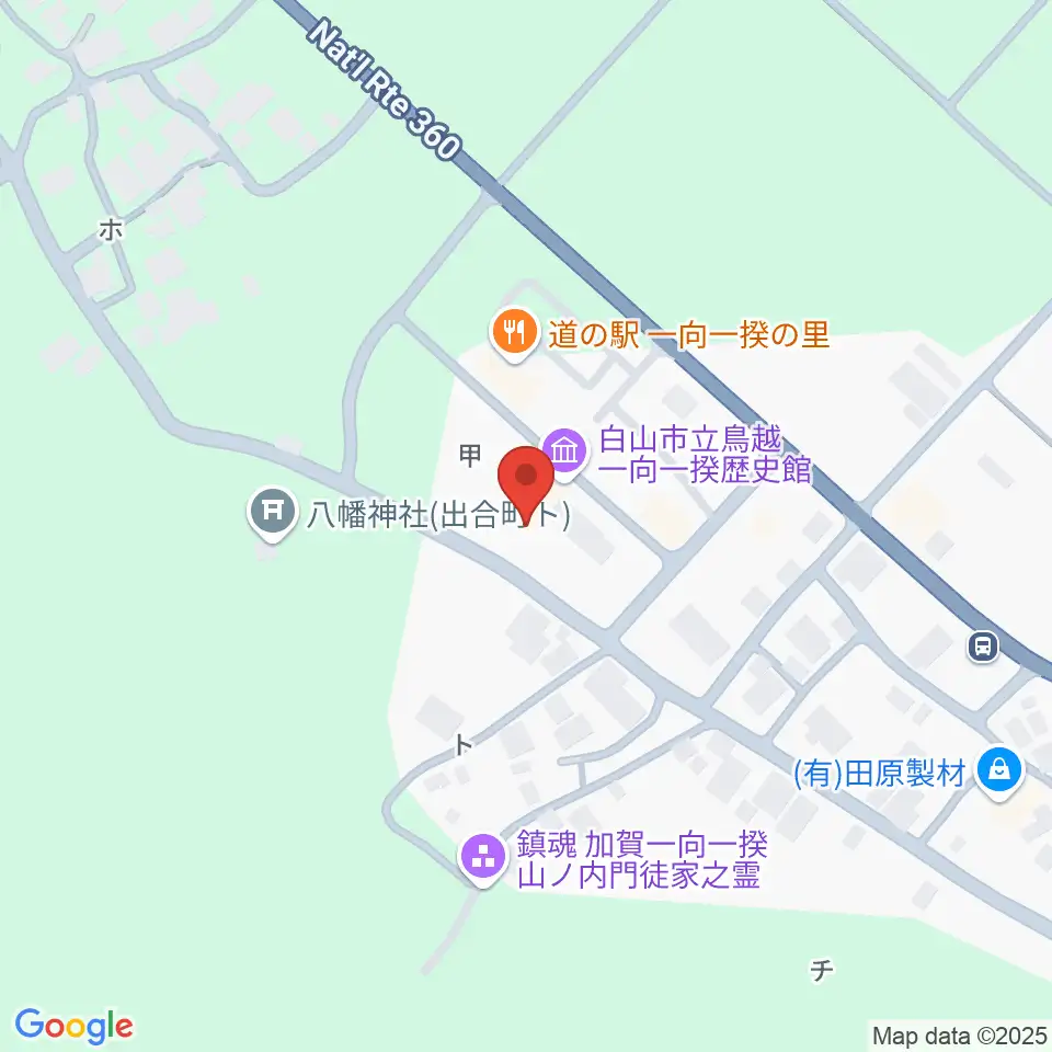 白山市立鳥越一向一揆歴史館周辺のホテル一覧地図