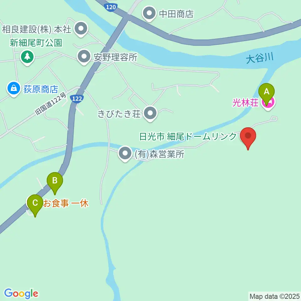 古河電工細尾ドームリンク周辺のホテル一覧地図