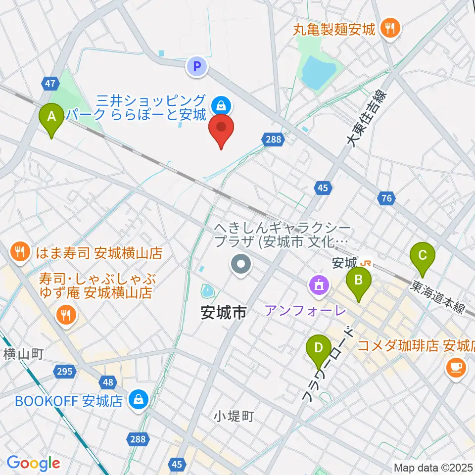 シネマワールドららぽーと安城周辺のホテル一覧地図