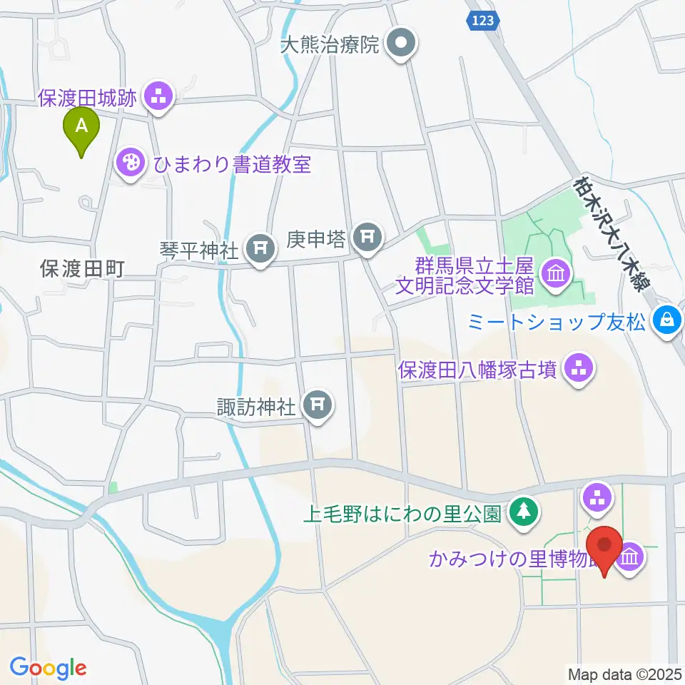 かみつけの里博物館周辺のホテル一覧地図
