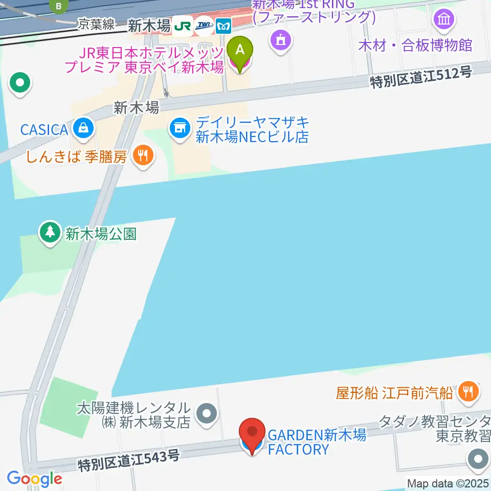 GARDEN 新木場 FACTORY周辺のホテル一覧地図