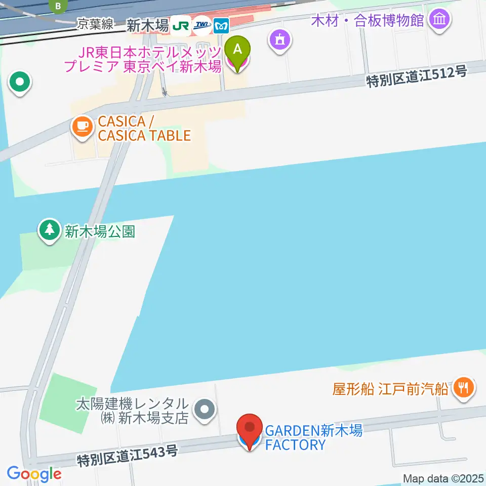 GARDEN 新木場 FACTORY周辺のホテル一覧地図