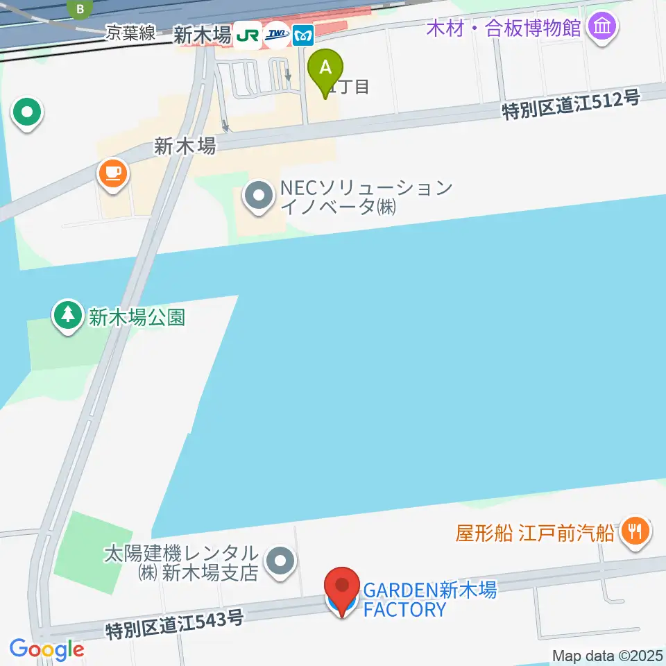 GARDEN 新木場 FACTORY周辺のホテル一覧地図