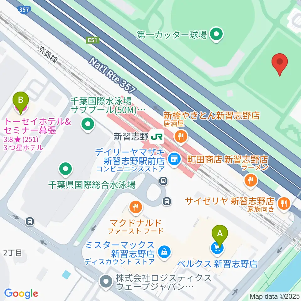 秋津公園多目的広場周辺のホテル一覧地図