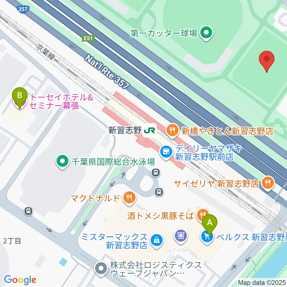 秋津公園多目的広場周辺のホテル一覧地図