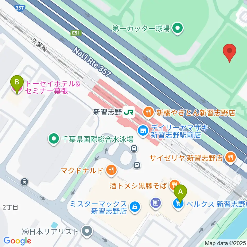 秋津公園多目的広場周辺のホテル一覧地図