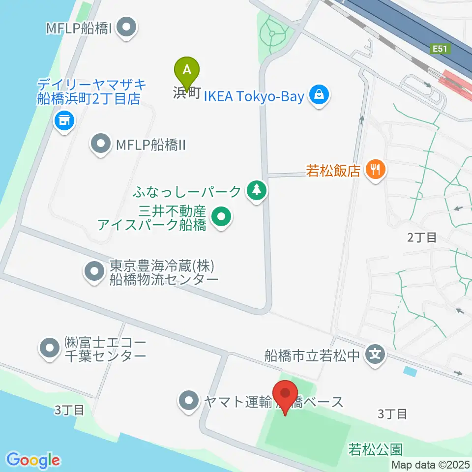 若松公園野球場周辺のホテル一覧地図