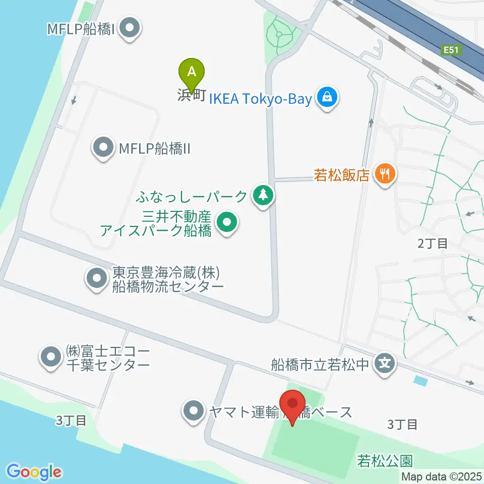 若松公園野球場周辺のホテル一覧地図