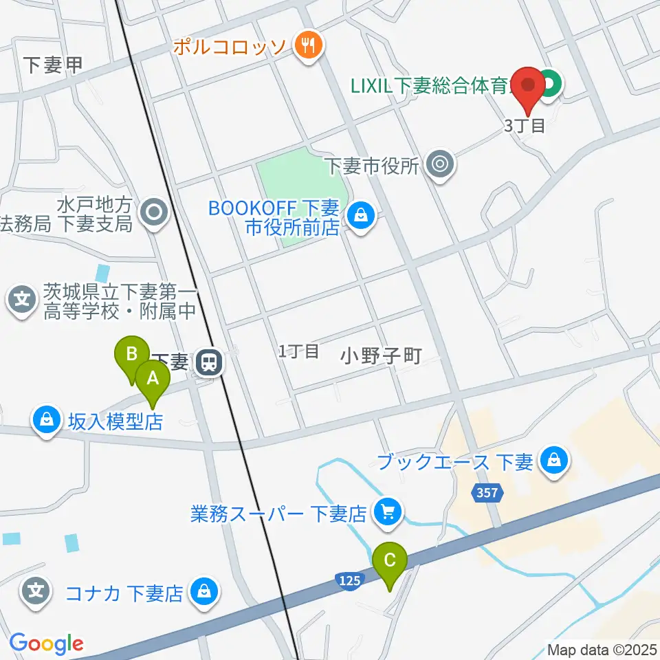 LIXIL下妻総合体育館周辺のホテル一覧地図