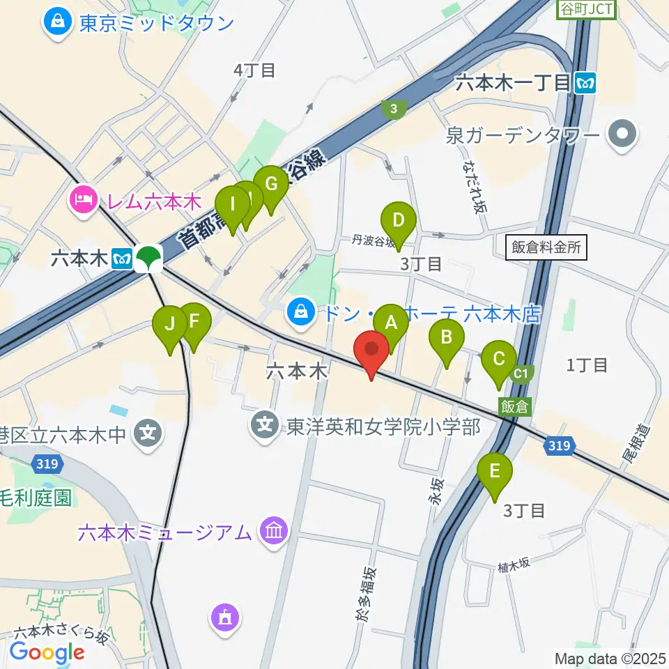 PLUSWIN HALL 六本木周辺のホテル一覧地図