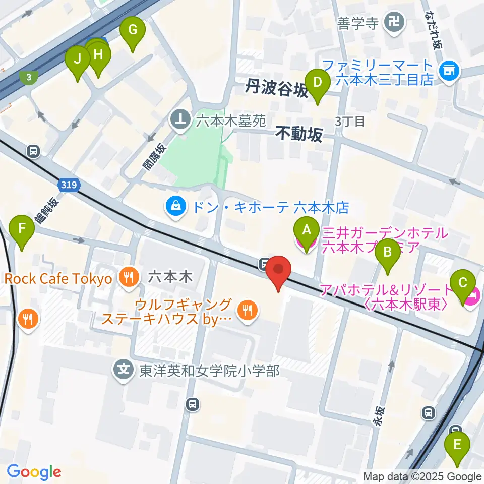 PLUSWIN HALL 六本木周辺のホテル一覧地図