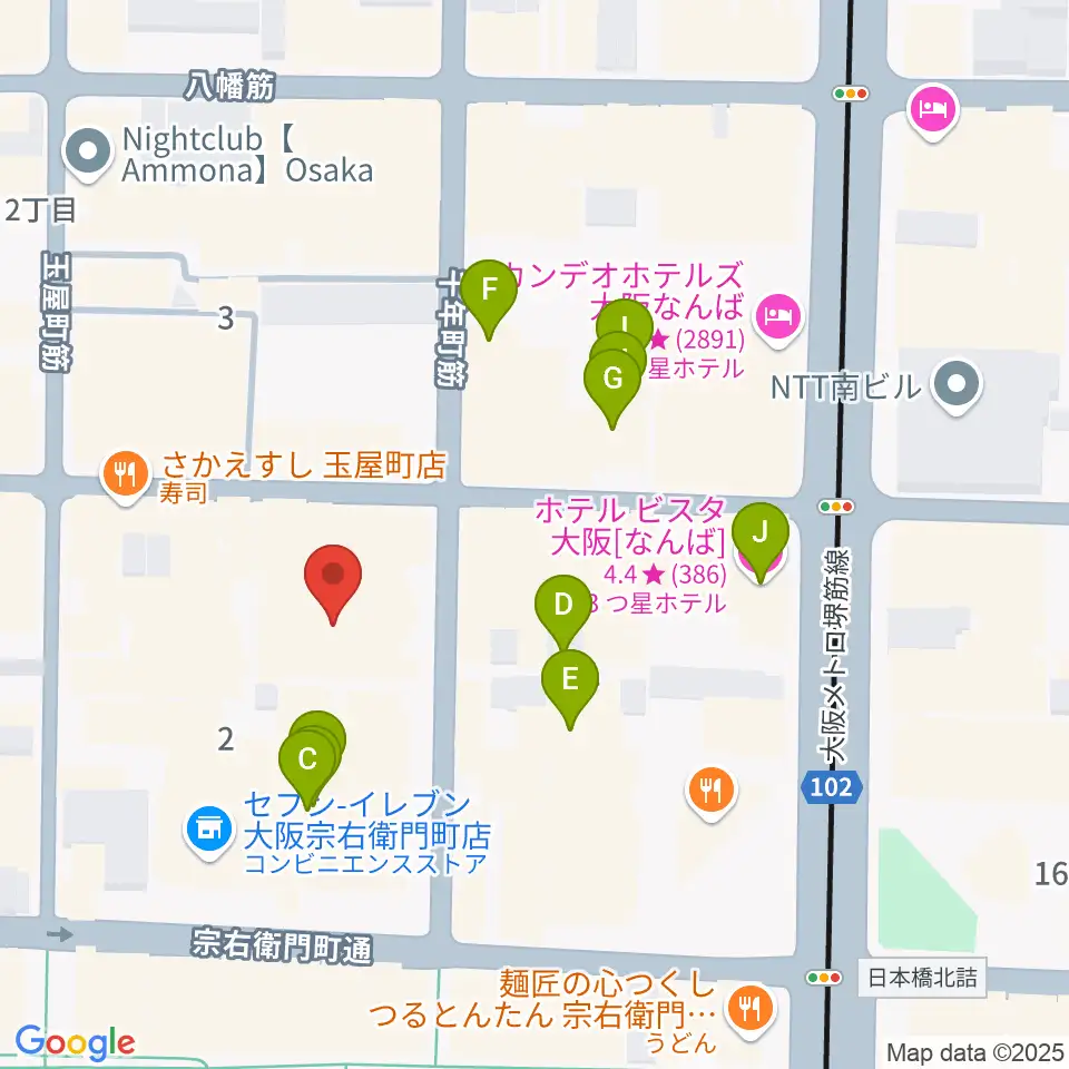 PLUSWIN HALL 大阪周辺のホテル一覧地図