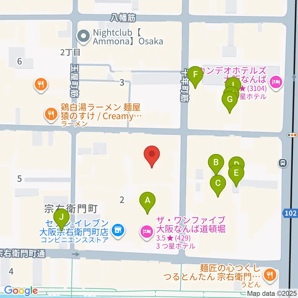 PLUSWIN HALL 大阪周辺のホテル一覧地図