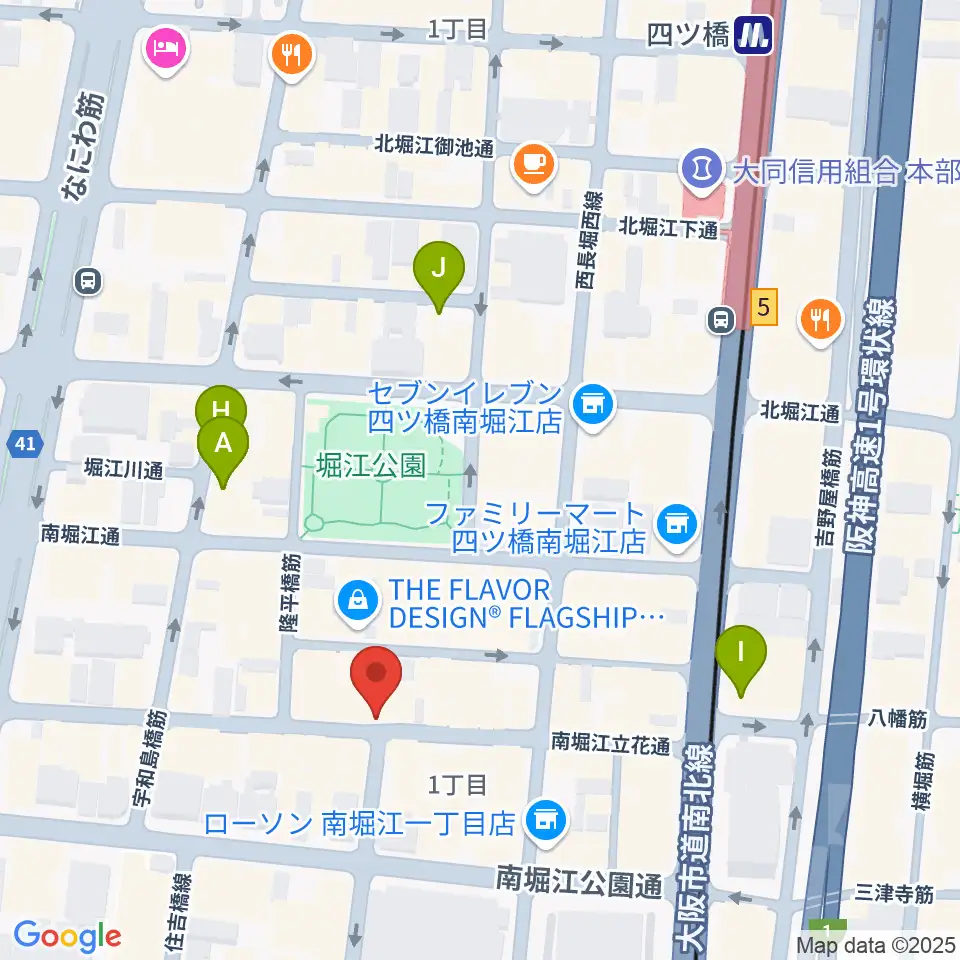 PLUSWIN HALL 南堀江周辺のホテル一覧地図