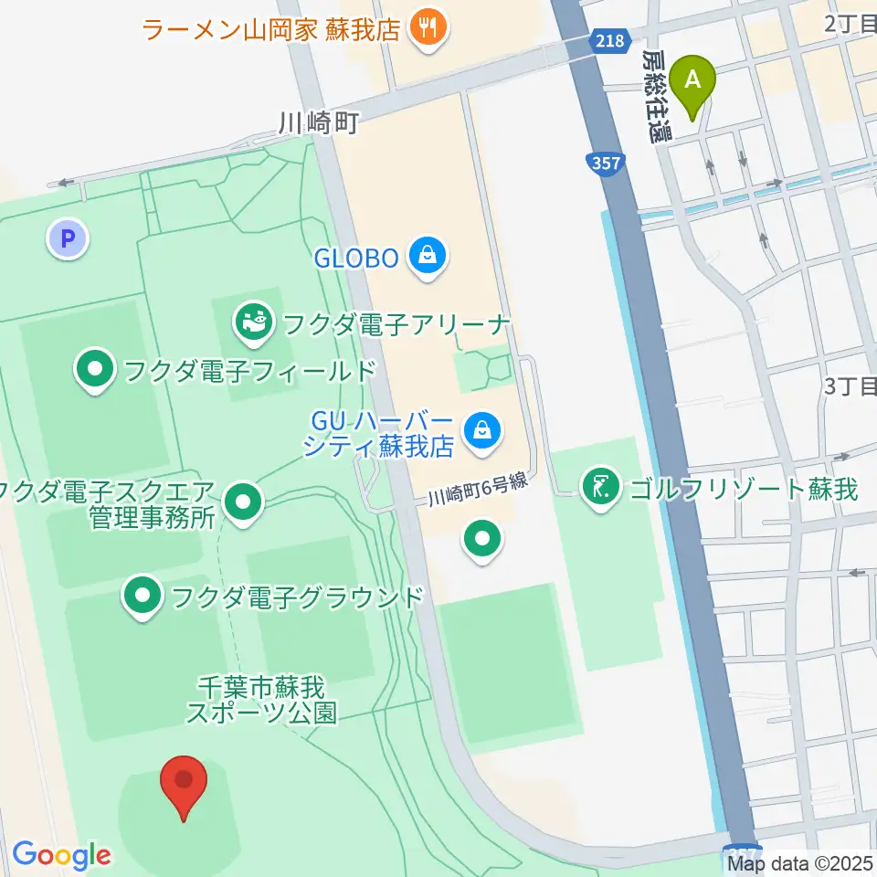 フクダ電子スタジアム周辺のホテル一覧地図