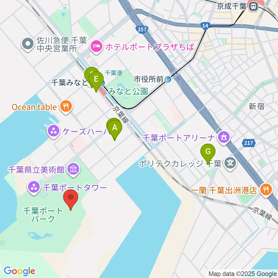 千葉ポートーパーク野外ステージ周辺のホテル一覧地図