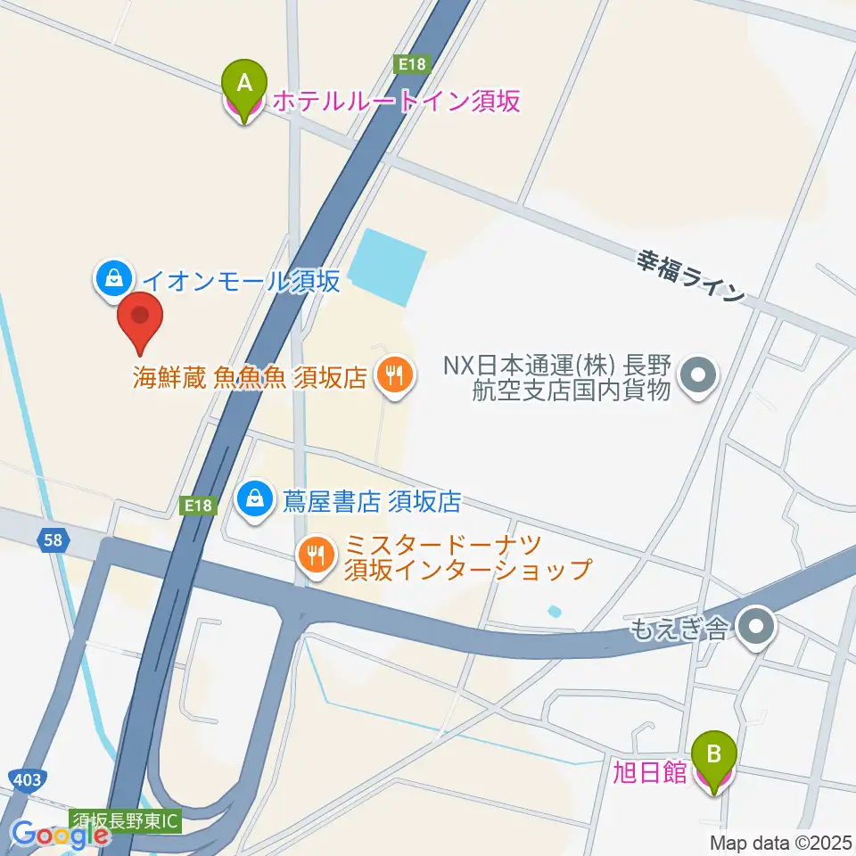 イオンシネマ須坂周辺のホテル一覧地図