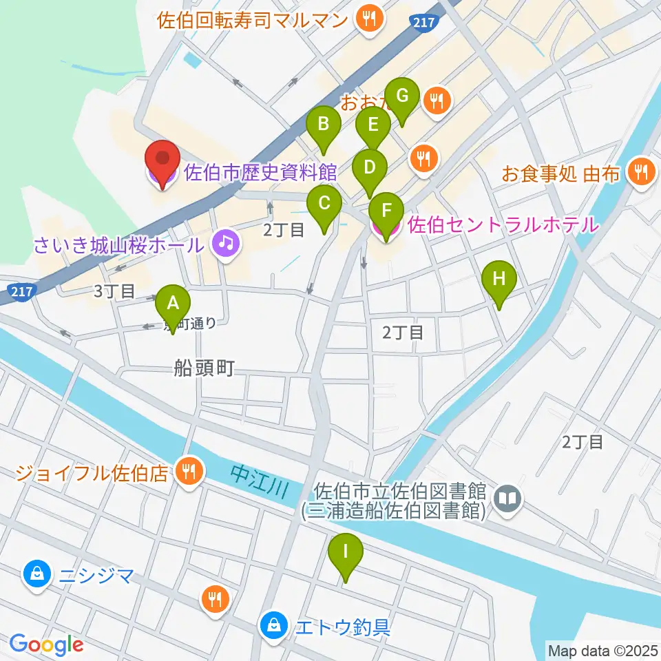 佐伯市歴史資料館周辺のホテル一覧地図