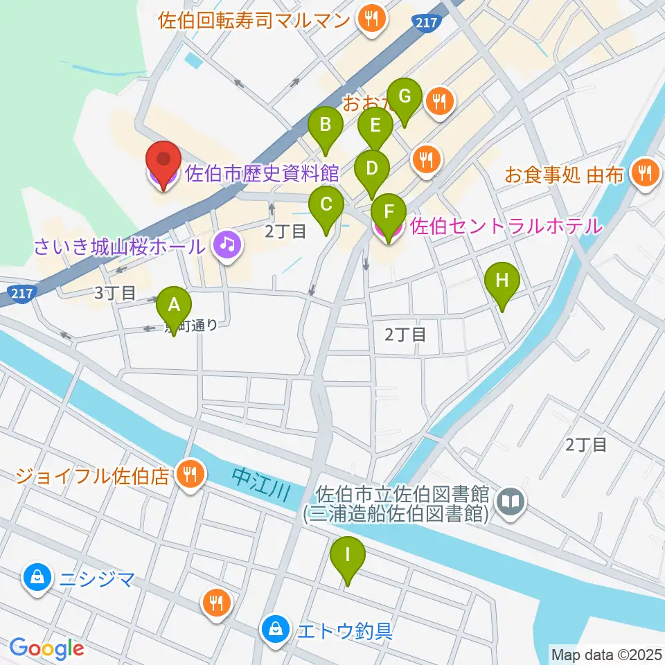 佐伯市歴史資料館周辺のホテル一覧地図