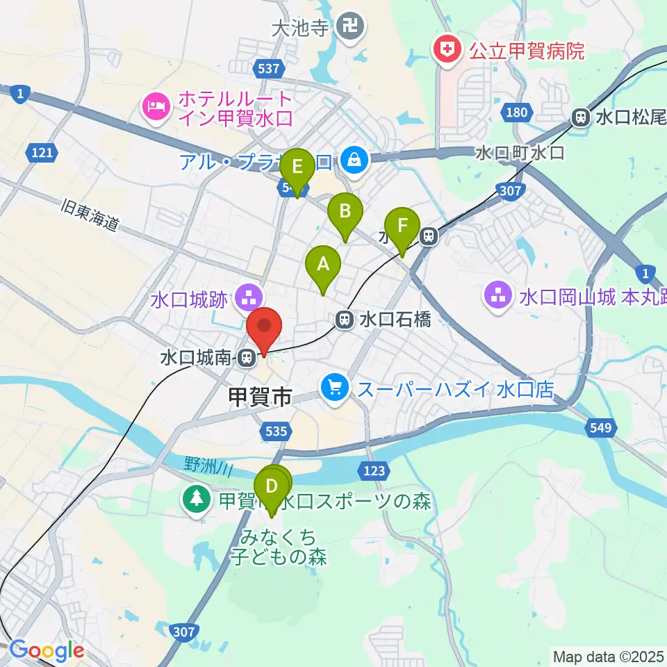 甲賀市水口歴史民俗資料館周辺のホテル一覧地図