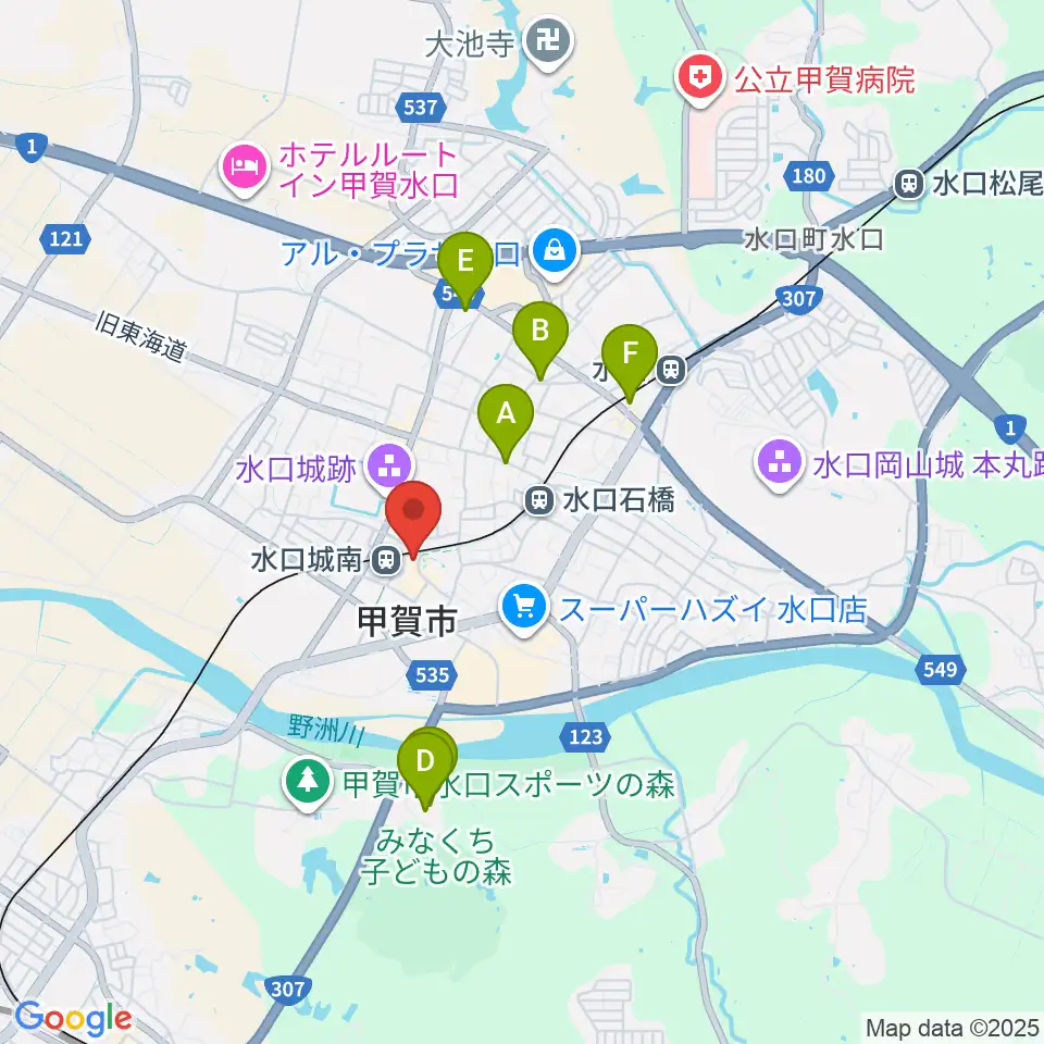 甲賀市水口歴史民俗資料館周辺のホテル一覧地図