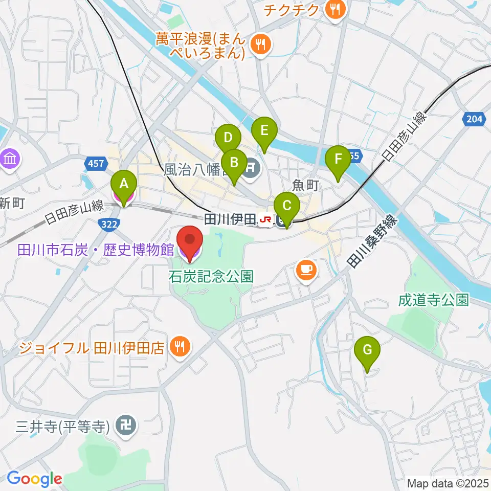 田川市石炭・歴史博物館周辺のホテル一覧地図