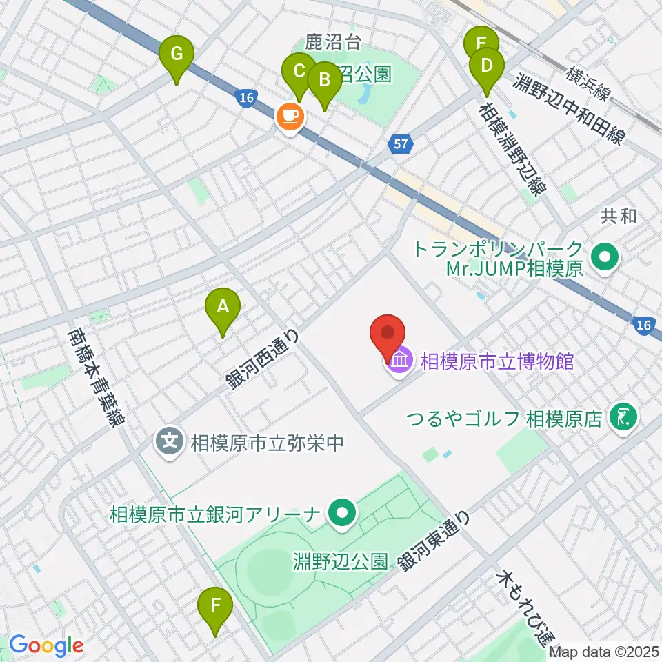 相模原市立博物館周辺のホテル一覧地図