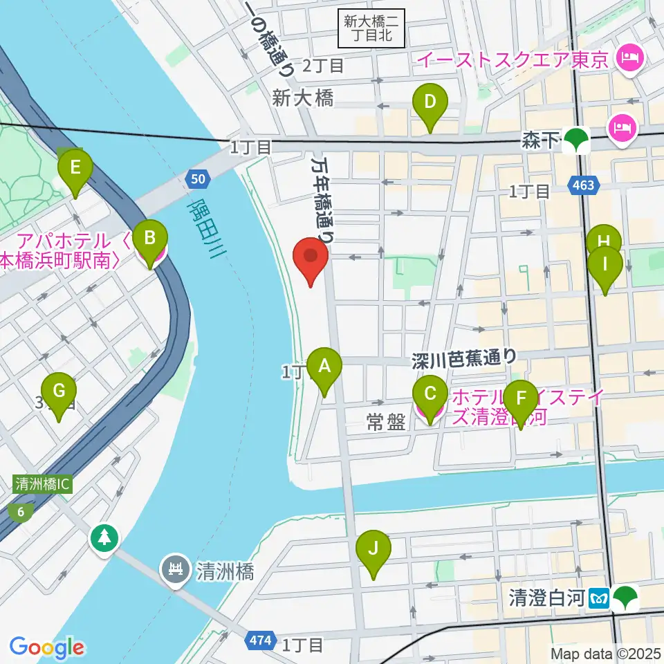 江東区芭蕉記念館周辺のホテル一覧地図