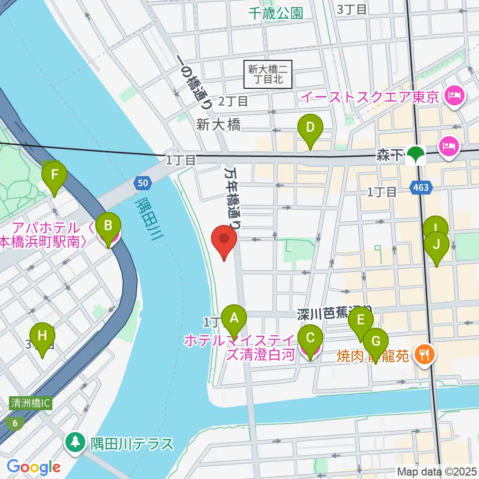 江東区芭蕉記念館周辺のホテル一覧地図