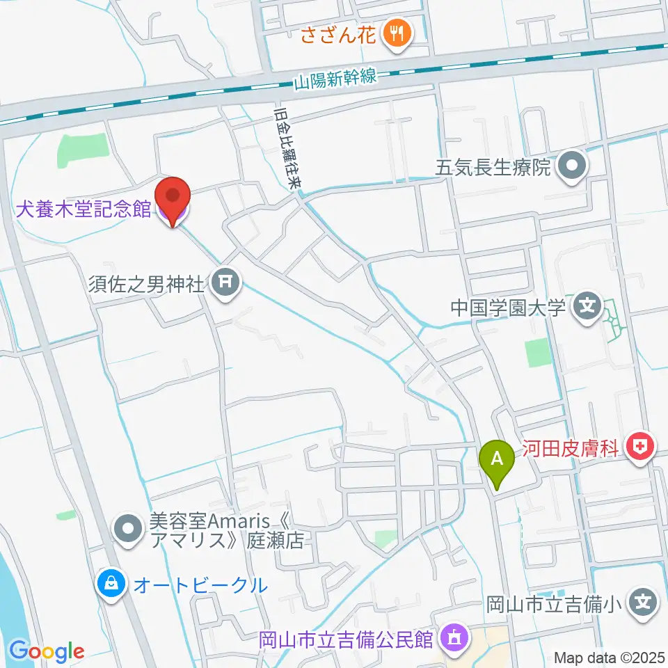 犬養木堂記念館周辺のホテル一覧地図