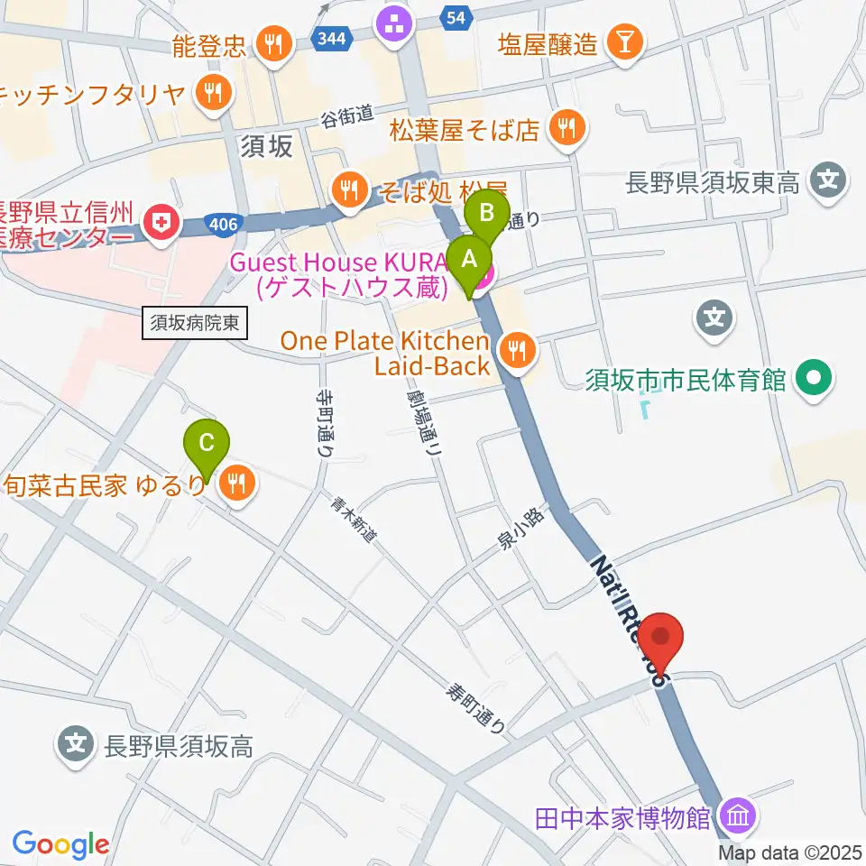豪商の館 田中本家博物館周辺のホテル一覧地図