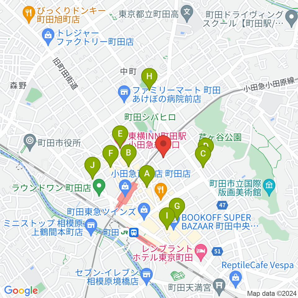 スタジオアクト町田周辺のホテル一覧地図