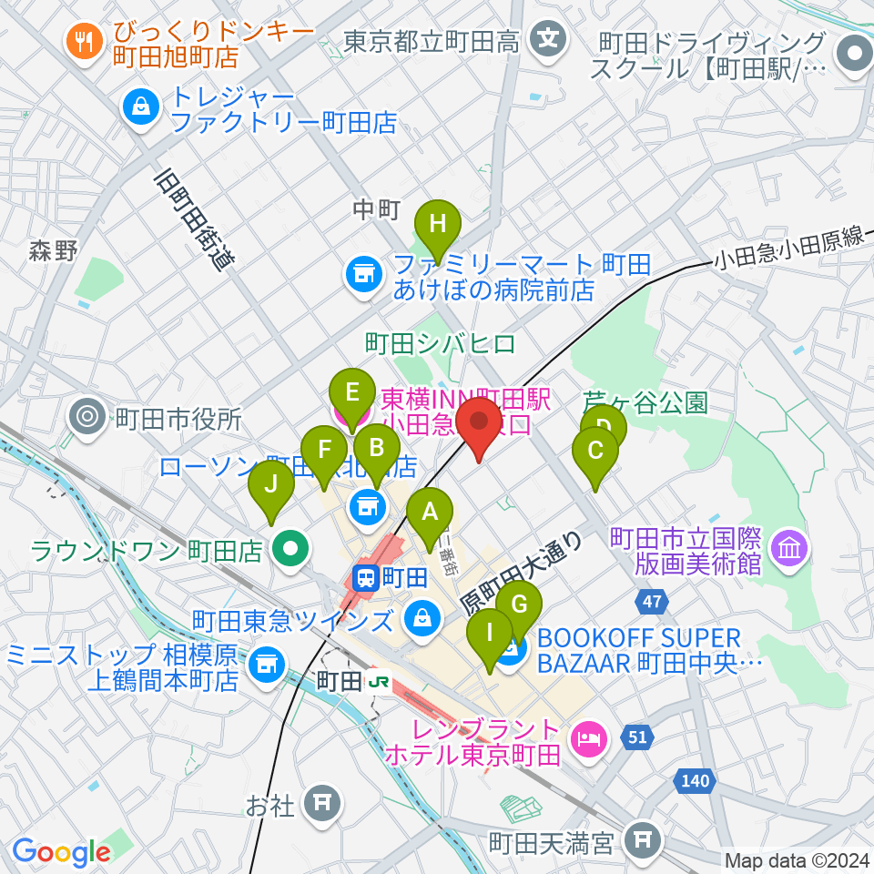 スタジオアクト町田周辺のホテル一覧地図