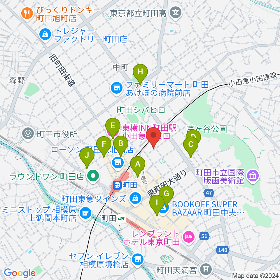 スタジオアクト町田周辺のホテル一覧地図